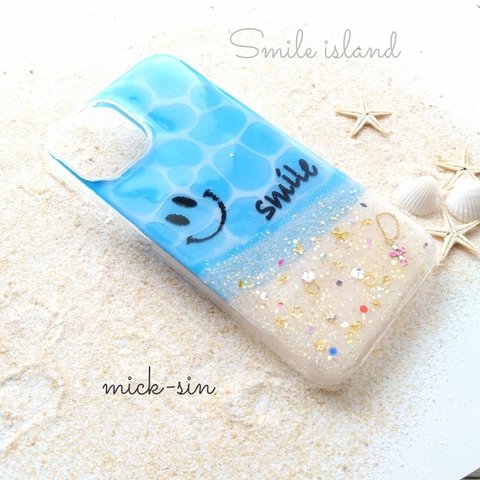 【全機種対応】お宝の流れ着くsmile島✨ Androidスマホケース 