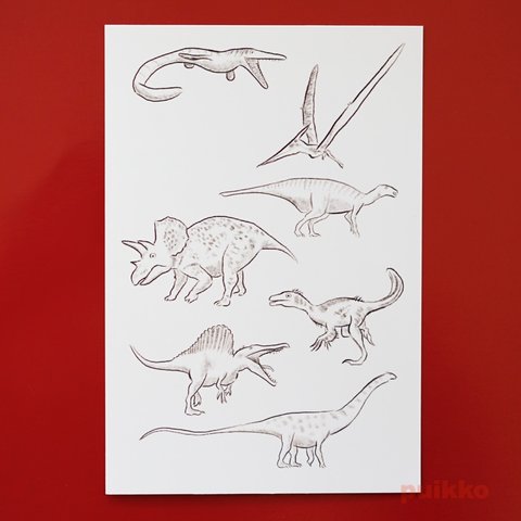 タトゥーシール　恐竜　スケッチ1