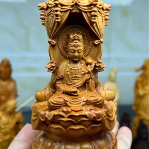 木彫り 仏像 娑婆三聖座像 仏教工芸 精密彫刻 仏師で仕上げ