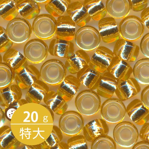 MIYUKI シードビーズ 特大 6/0 約4mm #3(#132S) ゴールド(金茶銀引) 20グラムバラ 約240粒入り（MIYUKI-SE-SL-6-3）