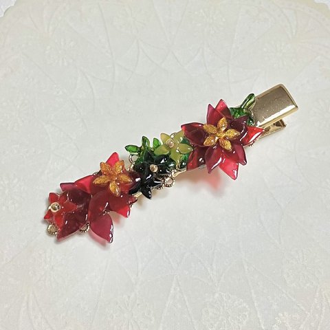 深紅の精華✩.*˚ヘアクリップ