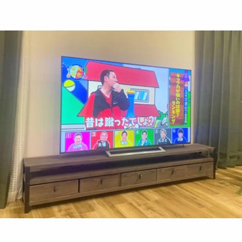 W200㎝★オーク★引き出し５個付★ワイドテレビ台★アイアン★