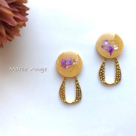 yellowレジンピアス&イヤリング