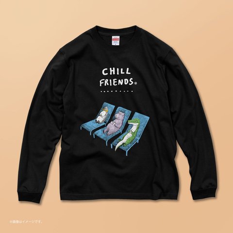 ハイクオリティー ロングTシャツ「CHILL FRIENDS」/送料無料