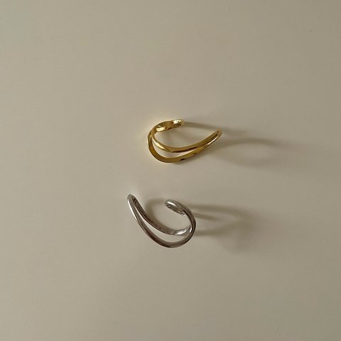 ailes double finger ring _s925 ダブルフィンガーリング silver925 18kgp シルバー925リング ゴールドリング ニュアンスリング