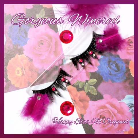 ❤★Gorgeous Winered★partyまつげ ゴージャス　ワインレッド★配送無料●即購入不可