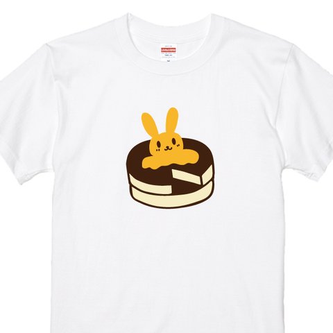 うさぎホットケーキTシャツ Tシャツカラー全3色　綿Tシャツ