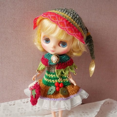 ミディブライス [クリスマスのノーム４点セット] アウトフィット Blythe outfit　よしえ屋MB-252