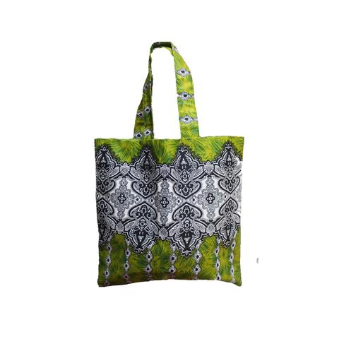 アフリカン ショッピングバッグ キテンゲ布 グリーン (Shopping Bag_Green)