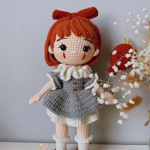 編みぐるみオーガニック コットンピエロ人形