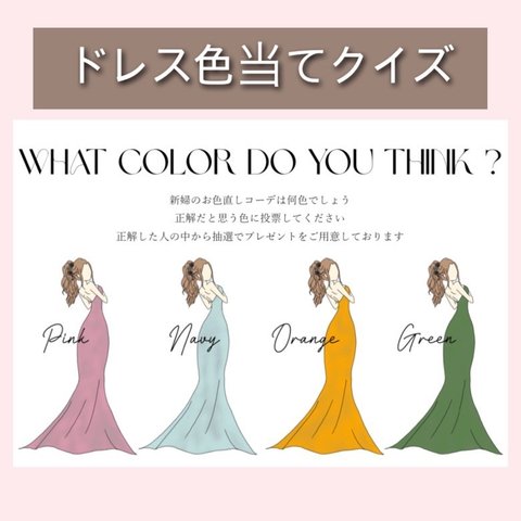 【新作】ドレス色当て　色当てクイズ　ウェルカムスペース