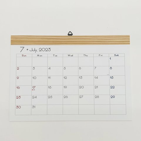 NEW!!  ナチュラル カレンダー ＊ 木製　2023年 12月～ 2024 シンプル 壁掛け