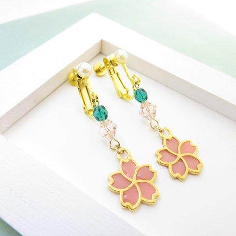 桜イヤリング/ピアス