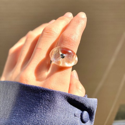 一点の星 ガラス リング   glass ring