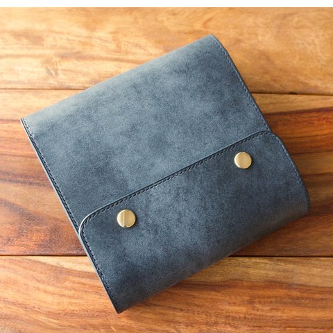  【R様オーダー品】　ミニ６ システム手帳 Black【Square Flap】