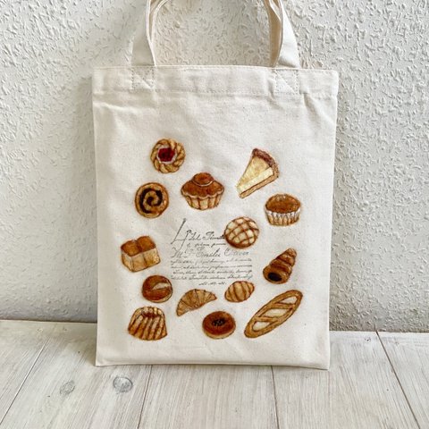 Cafe-sweets☆羊毛刺繍 キャンバストート〜☆焼き立てパン屋さん🍞🥖🥐☆〜