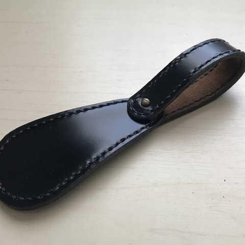 #13 BeBeプレミアム　コードバン製 シューホーン(靴べら:手縫い)  黒