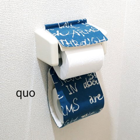 英字　トイレットペーパーホルダーカバー*ターコイズブルー