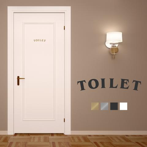 【賃貸OK】TOILET ドア サインステッカー アーチ型 │トイレ用 選べる4色展開
