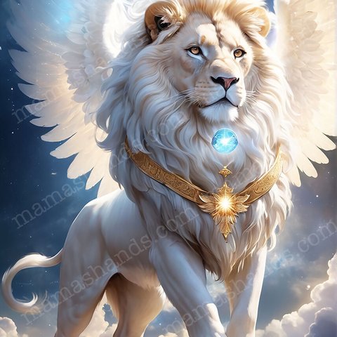 逞しい ライオン 天使 と宇宙 のスピリチュアル アート（デジタルコンテンツ ダウンロード販売）