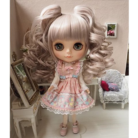 ブライス ウィッグ 姫バング ドリィスパイラル ローズシルバー 10インチ/ドール Blythe