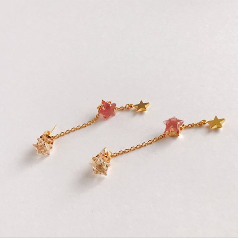 【2way】meteor  earrings(pink)