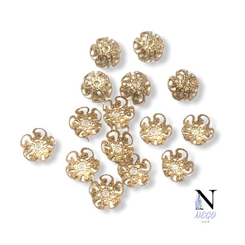 花座　座金　エンドキャップ　フラワー　KCゴールド　11 ×4mm【50個】　360円    　†mnc4602