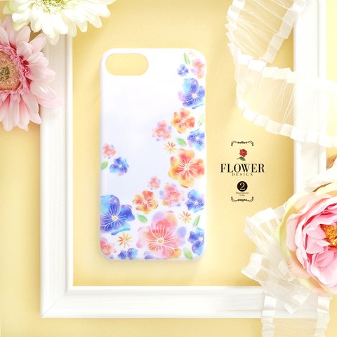 【 Brilliant Flower②】スマホケース 水彩 フラワー iPhone Galaxy Xperia
