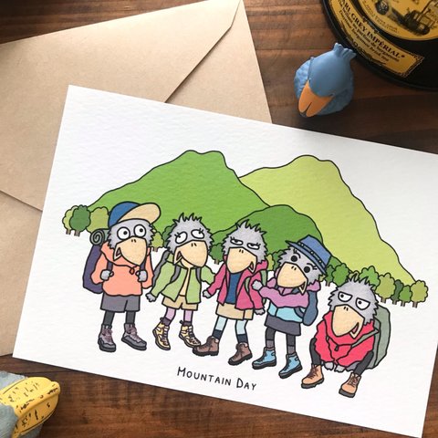 『ハシビロコウたちの山の日⛰』イラストカード