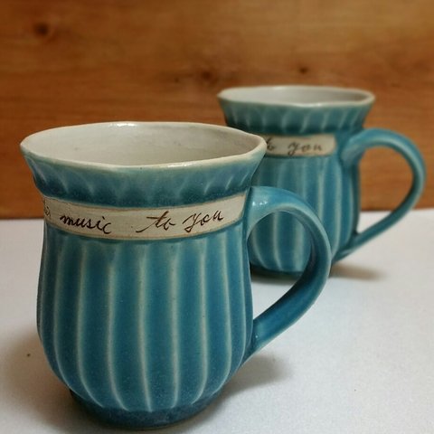 [受注生産]トルコ青コーヒーカップ(巾着細型)