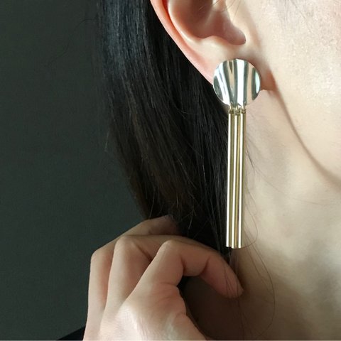  ピアス drape silver - brass line（円）