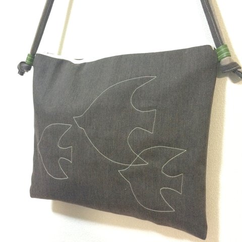 二重ショルダーヒモBag:Bw Birds