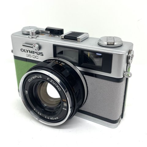 22-116　リメイクカメラ　OLYMPUS 35DC（ライムグリーン・グレー）フィルムカメラ