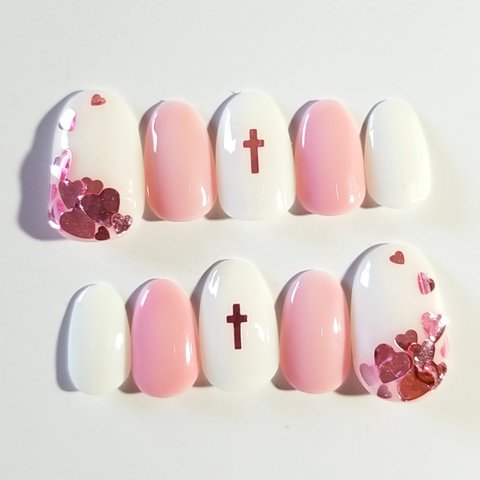 Heart＆Cross Nail LightPink