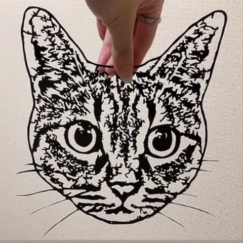 切り絵作品　猫(受注生産)