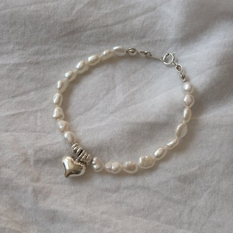 パール×ハートブレスレット/pearl × heart bracelet