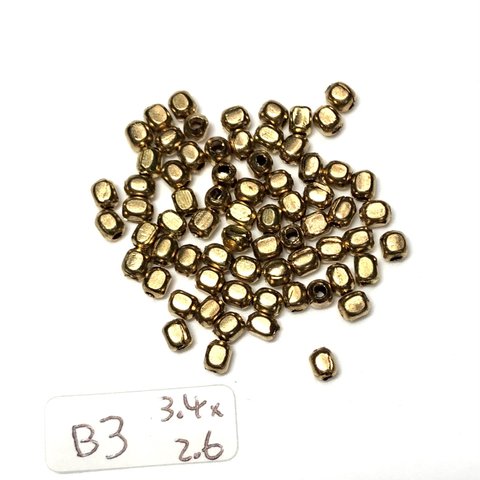 ＜Ｂ３＞＊再入荷＊真鍮ビーズ約３．４＊２．６ｍｍ（ブラスビーズ）インド製