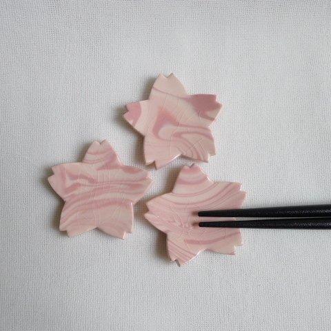 桜マーブル模様の箸置き