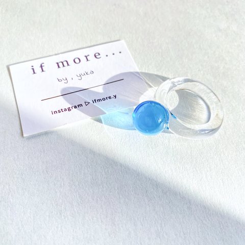 【サイズセレクト】candy chubby ring ☽ baby blue  ⌘ クリアリング 透明 リング 指輪 いびつ 