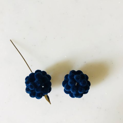 Navy Blue Velour Bubble Beads