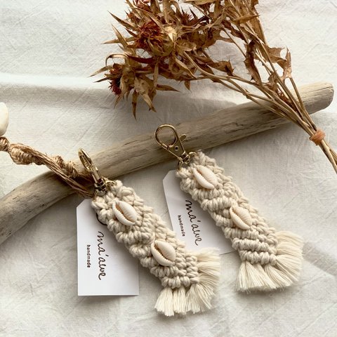 macrame shell charm 《natural》