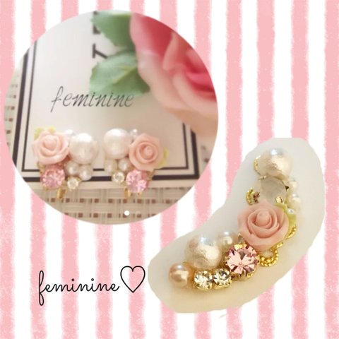 new♡rosebouquetイヤーカフとearringの三点set