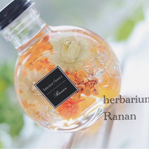 再販❁ 暖*:.｡❁orange＆orange❁❀herbarium❁❀猫びん