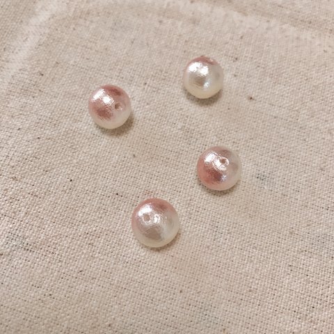 10mm 春色コットンパール 4pcsセット＊ピンクグラデ