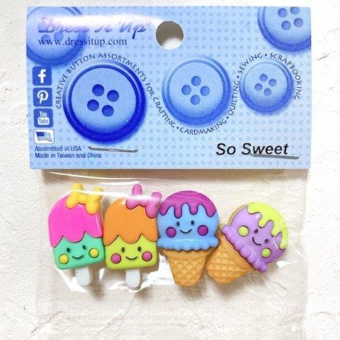 セール　セットボタン　ボタン　フェイス　カラフル　アイスクリーム　アメリカ　Dress It Up　輸入　ボタン　海外　buttonset9360