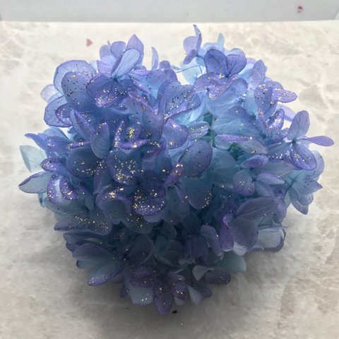 ピラミッドブルーブルーパープルアレンジ加工❣️ハーバリウム花材プリザーブドフラワー