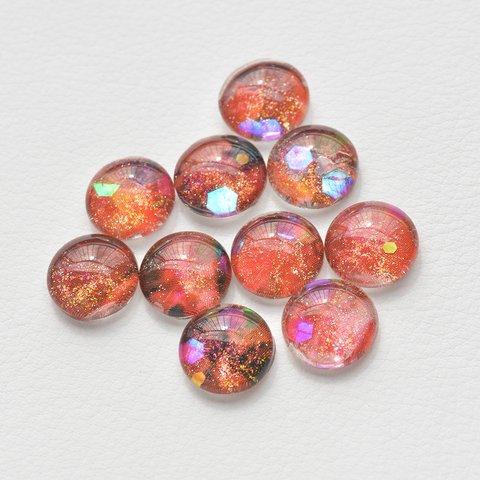 バラの花（約10mm）10個セット★商用可★オリジナルガラスカボション