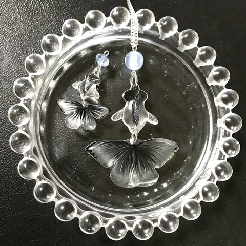 蝶尾金魚セット(ピアス、ネックレス)