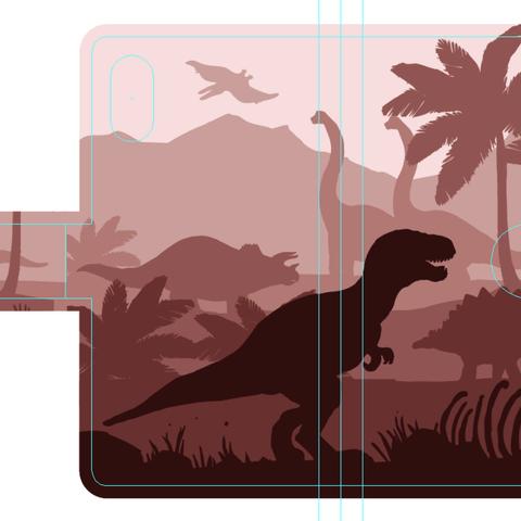 新品送料無料iPhoneケース 手帳型 恐竜 ダイナソー