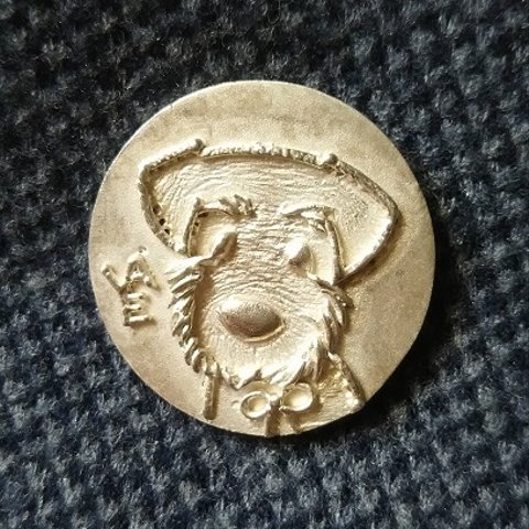 【受注製作】テリアのコイン形ボタン（シルバー925製）